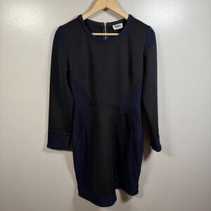 Sonia Rykiel Sheath Dress Size 40 Medium Black Blue Illusion Knee Length Career